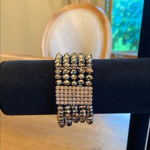 Elegant Black and Silver Beaded Bracelet